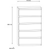 Commode CHELSEA 5 tiroirs - L 77,2 x P 42,2 x H 128,1 - Décor optique