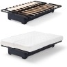 Banquette clic clac 3 places - Matelas 17 cm - Tissu gris anthracite -