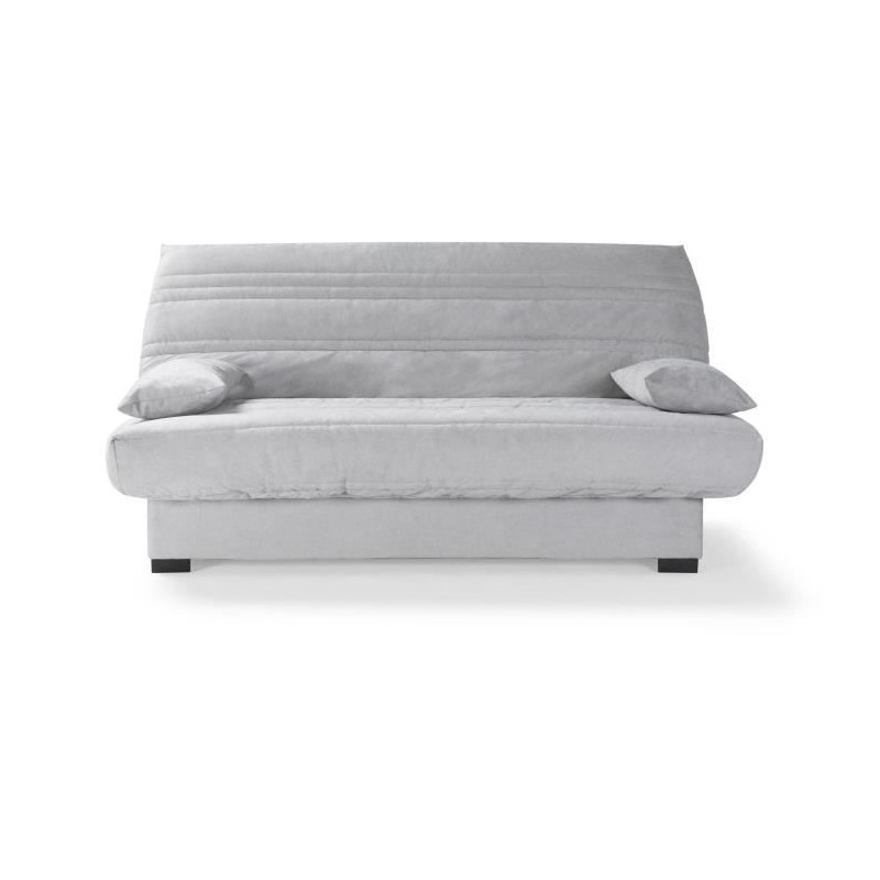 Banquette clic clac 3 places - Matelas 17 cm - Tissu gris clair - L199 Banquette clic clac 3 places - Matelas 17 cm - Tissu gris clair - L199
