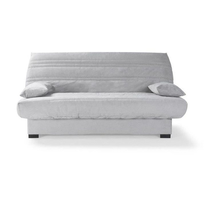 Banquette clic clac 3 places - Matelas 17 cm - Tissu gris clair - L199 x P96 x H103 cm - CHLoe