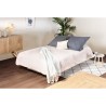Banquette clic clac 3 places - Matelas 17 cm - Tissu gris clair - L199
