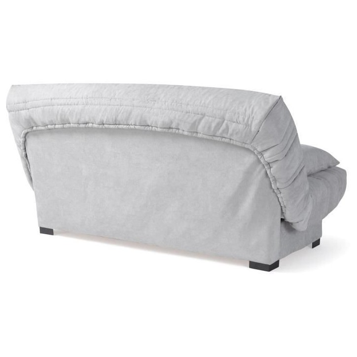 Banquette clic clac 3 places - Matelas 17 cm - Tissu gris clair - L199 x P96 x H103 cm - CHLoe