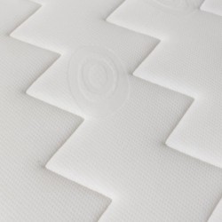 Banquette clic clac 3 places - Matelas 17 cm - Tissu gris clair - L199