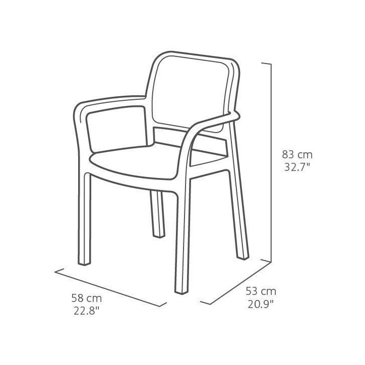 Allibert by KETER - Chloe - lot de 6 fauteuils de jardin - en résine aspect rotin tressé - gris graphite Allibert by KETER - Chloe - lot de 6 fauteuils de jardin - en résine aspect rotin tressé - gris graphite
