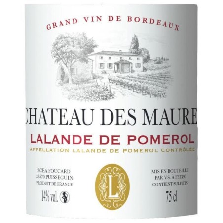 Château des Maures 2020 Lalande de Pomerol - Vin rouge de Bordeaux