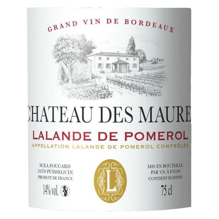Château des Maures 2020 Lalande de Pomerol - Vin rouge de Bordeaux