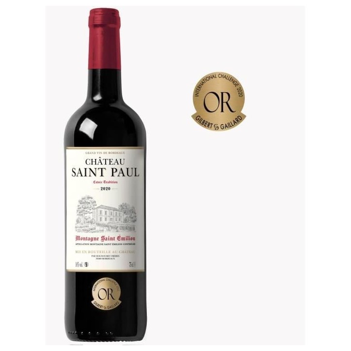 Château Saint Paul Cuvée Tradition 2021 Montagne Saint-Emilion - Vin rouge de Bordeaux Château Saint Paul Cuvée Tradition 2021 Montagne Saint-Emilion - Vin rouge de Bordeaux
