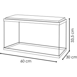 Aquarium 60 cm - CIANO - 58 litres + Filtre + LED + Chauffage + Consom
