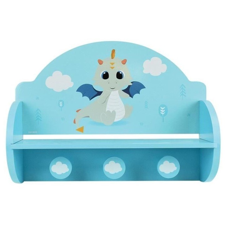 FUN HOUSE Léon le Dragon 713338 ETAGERE PORTEMANTEAU Dimensions : ± H. 33 x L. 46 x P. 15 cm pour enfant