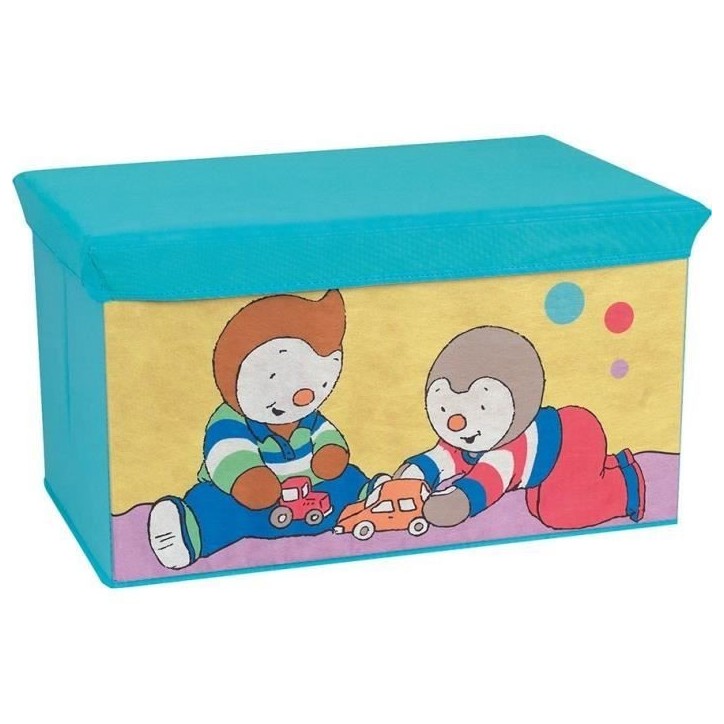Coffre a jouets pliable - FUN HOUSE - T'CHOUPI - Banc de rangement - 55,5 x 34,5 x 34 cm