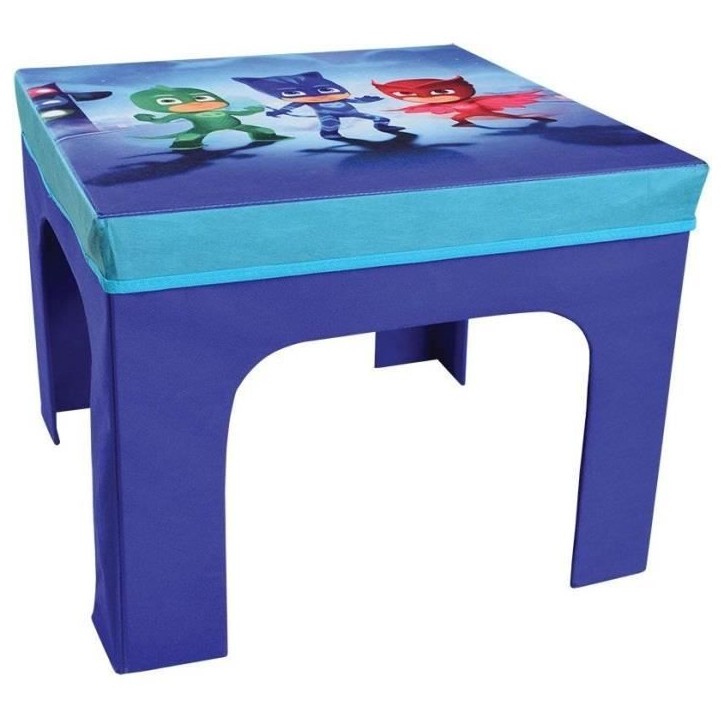 Fun House Pyjamasques ensemble table + 2 tabourets de rangements pliables pour enfant Fun House Pyjamasques ensemble table + 2 tabourets de rangements pliables pour enfant