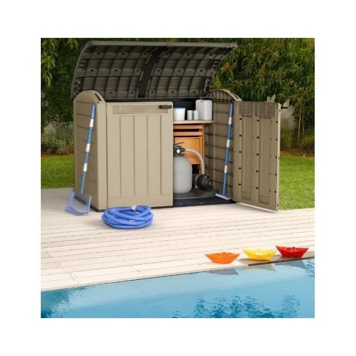 Keter Coffre de rangement KETER Store-It-out Ultra, coffre de jardin résistant aux intempéries, Beige - 2000L - 177x113x134 cm Keter Coffre de rangement KETER Store-It-out Ultra, coffre de jardin résistant aux intempéries, Beige - 2000L - 177x113x134 cm