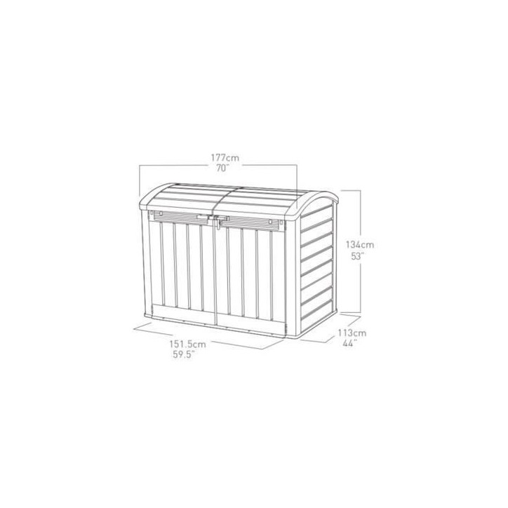 Keter Coffre de rangement KETER Store-It-out Ultra, coffre de jardin résistant aux intempéries, Beige - 2000L - 177x113x134 cm Keter Coffre de rangement KETER Store-It-out Ultra, coffre de jardin résistant aux intempéries, Beige - 2000L - 177x113x134 cm
