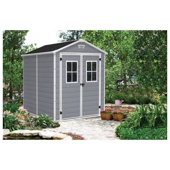Abri de jardin 4,4 m² avec plancher KETER en résine Premium 86 Gris Abri de jardin 4,4 m² avec plancher KETER en résine Premium 86 Gris