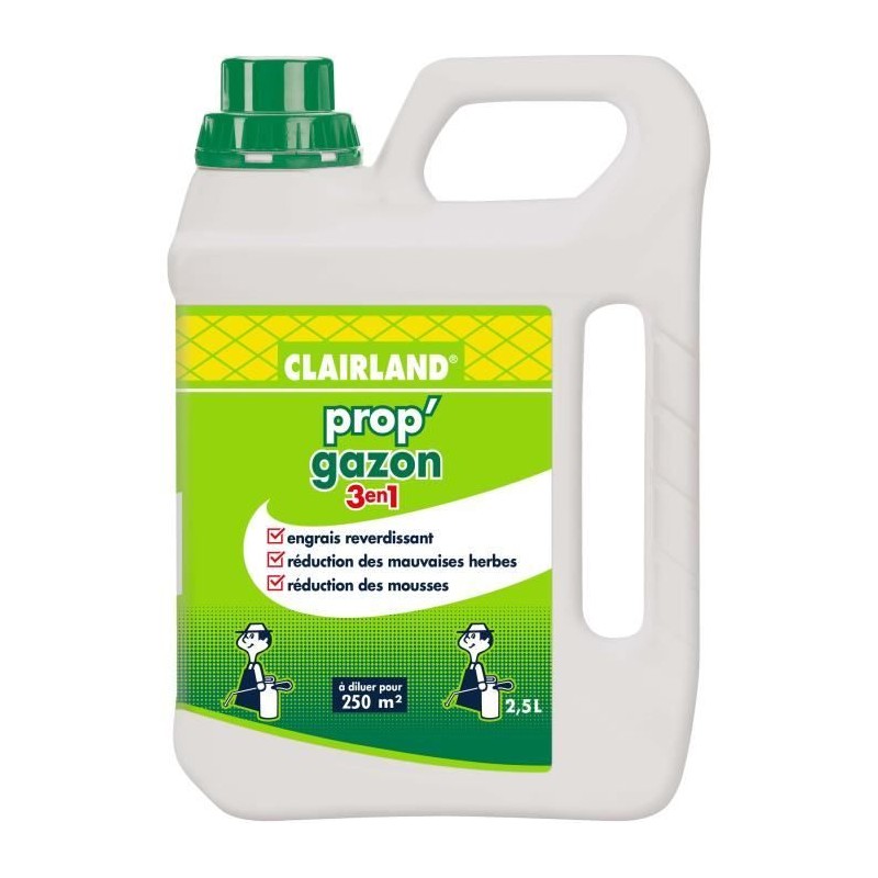 Engrais gazon Liquide - CLAIRLAND - Prop'Gazon - 3 en 1 - Concentré - Engrais gazon Liquide - CLAIRLAND - Prop'Gazon - 3 en 1 - Concentré -