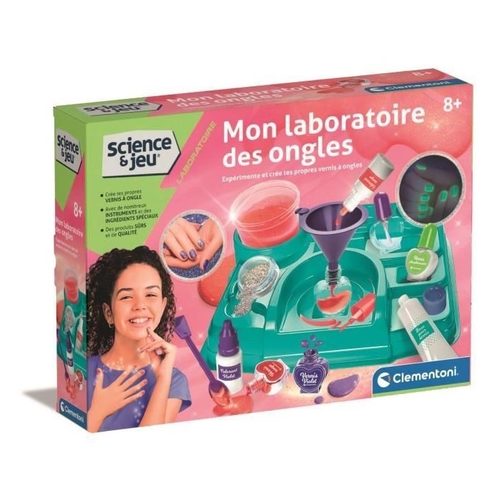 Vernis a ongle - CLEMENTONI - Mon Laboratoire Des Ongles - Coffret scientifique ludique et créatif