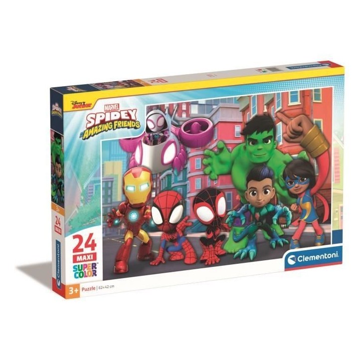Puzzle - CLEMENTONI - MARVEL SPIDEY AND HIS AMAZING FRIENDS - 24 pieces - 3 ans - Couleurs vives