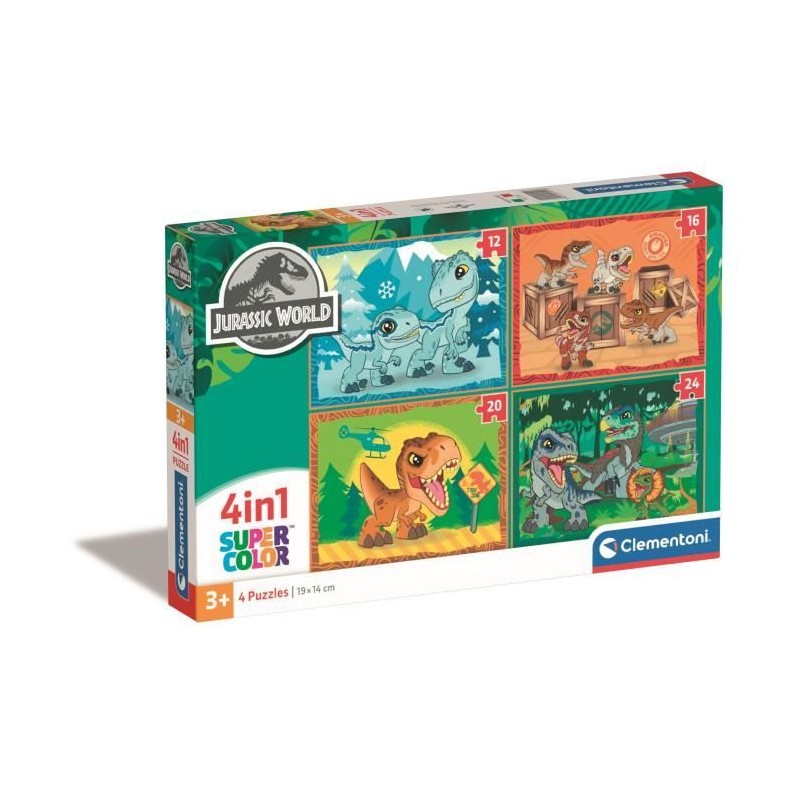 CLEMENTONI SUPERCOLOR 4 IN 1-JURASSIC WORLD PROGRESSIFS (12, 16, 20, 2 CLEMENTONI SUPERCOLOR 4 IN 1-JURASSIC WORLD PROGRESSIFS (12, 16, 20, 2