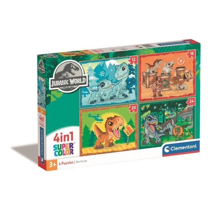 CLEMENTONI SUPERCOLOR 4 IN 1-JURASSIC WORLD PROGRESSIFS (12, 16, 20, 2 CLEMENTONI SUPERCOLOR 4 IN 1-JURASSIC WORLD PROGRESSIFS (12, 16, 20, 2
