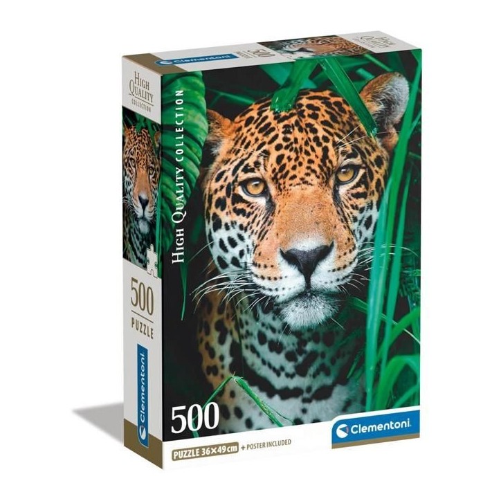 Puzzle 500 pieces + poster : Jaguar dans la jungle