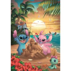 Puzzle 500 pieces Stitch compact, Pour enfants a partir de 3 ans, Theme dessins animés, CLEMENTONI