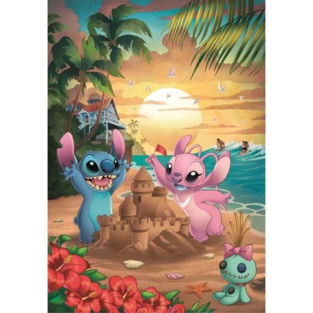 Puzzle 500 pieces Stitch compact, Pour enfants a partir de 3 ans, Theme dessins animés, CLEMENTONI