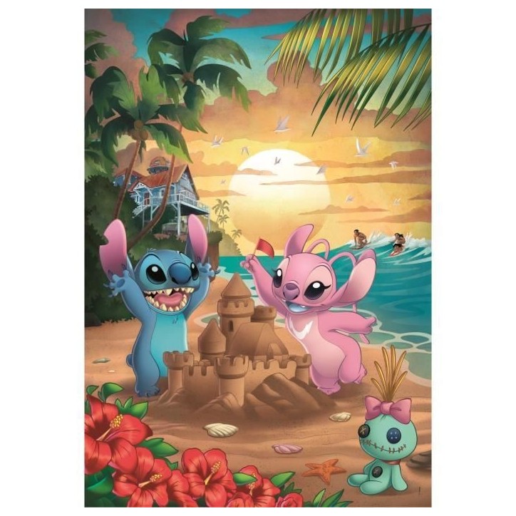 Puzzle 500 pieces Stitch compact, Pour enfants a partir de 3 ans, Theme dessins animés, CLEMENTONI