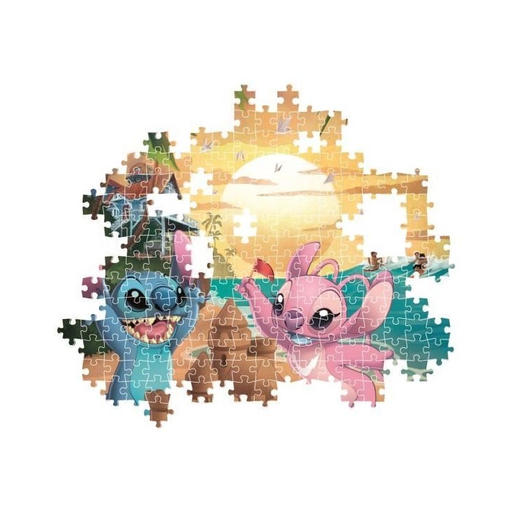 Puzzle 500 pieces Stitch compact, Pour enfants a partir de 3 ans, Theme dessins animés, CLEMENTONI