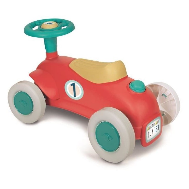 Porteur Baby Clementoni - Ma premiere voiture - 100% recyclé - Roues directrices et klaxon Porteur Baby Clementoni - Ma premiere voiture - 100% recyclé - Roues directrices et klaxon