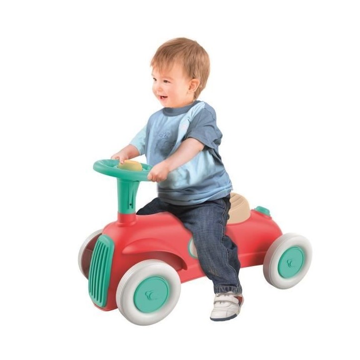 Porteur Baby Clementoni - Ma premiere voiture - 100% recyclé - Roues directrices et klaxon Porteur Baby Clementoni - Ma premiere voiture - 100% recyclé - Roues directrices et klaxon