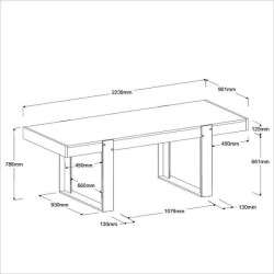 Ensemble enfilade + table LOFT - PARISOT - Chene Artisan et gris - 3 p