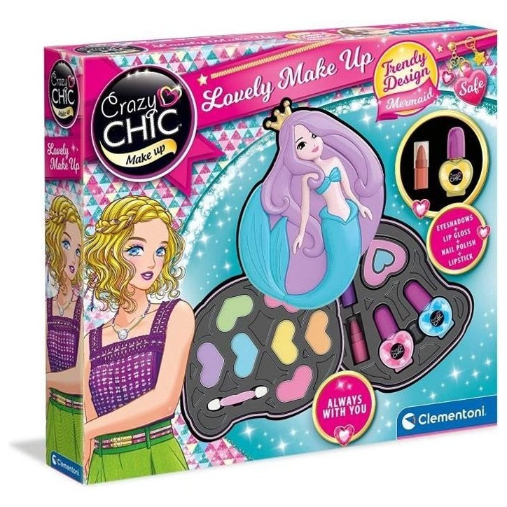 Clementoni - Crazy Chic - Palette de maquillage Sirene - 2 palettes de fards a paupieres Clementoni - Crazy Chic - Palette de maquillage Sirene - 2 palettes de fards a paupieres