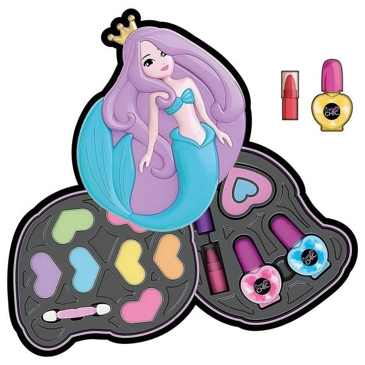 Clementoni - Crazy Chic - Palette de maquillage Sirene - 2 palettes de fards a paupieres Clementoni - Crazy Chic - Palette de maquillage Sirene - 2 palettes de fards a paupieres