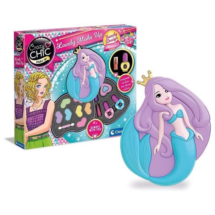 Clementoni - Crazy Chic - Palette de maquillage Sirene - 2 palettes de fards a paupieres Clementoni - Crazy Chic - Palette de maquillage Sirene - 2 palettes de fards a paupieres