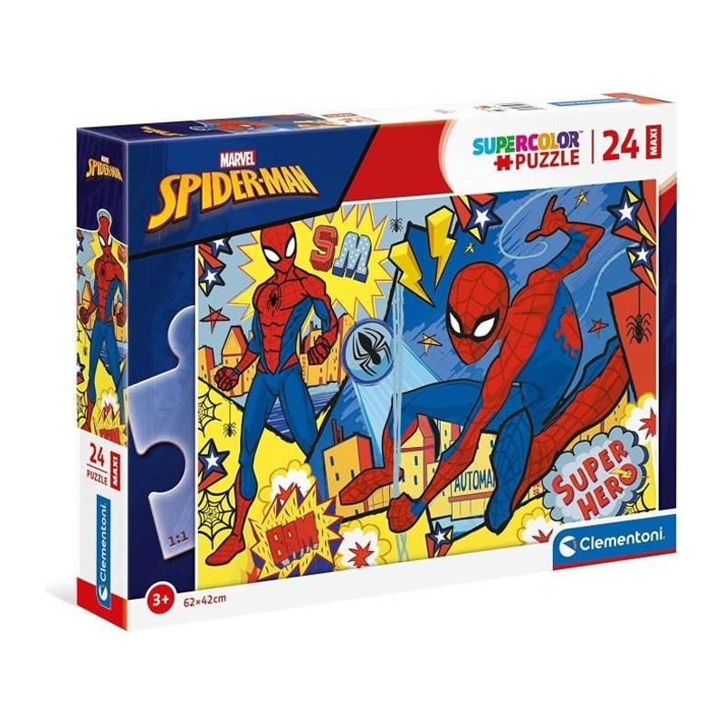 Puzzle 24 pieces Maxi Spiderman - Clementoni - Pour Enfant de 3 ans et Puzzle 24 pieces Maxi Spiderman - Clementoni - Pour Enfant de 3 ans et