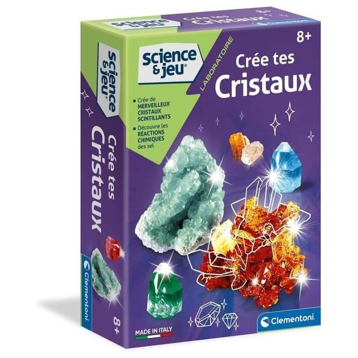 Clementoni- Crée tes cristaux - Des 8 ans