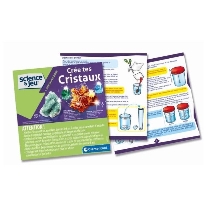 Clementoni- Crée tes cristaux - Des 8 ans