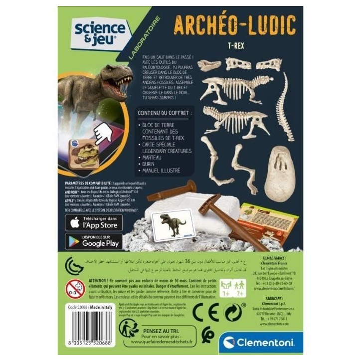 Clementoni - Science & Jeu - Archéo Ludic - T-Rex Clementoni - Science & Jeu - Archéo Ludic - T-Rex