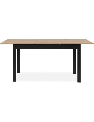 Table extensible COBURG + 1 allonge 40cm - Style industriel - Chene artisan/noir- 10 Personnes - L 137-177 x H 76,5 x P 80 cm