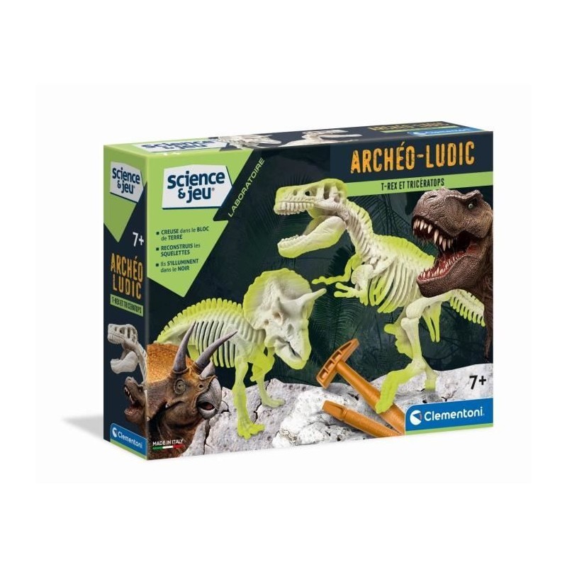Clementoni - Science & Jeu - Archéo Ludic - T-Rex & Tricératops Clementoni - Science & Jeu - Archéo Ludic - T-Rex & Tricératops