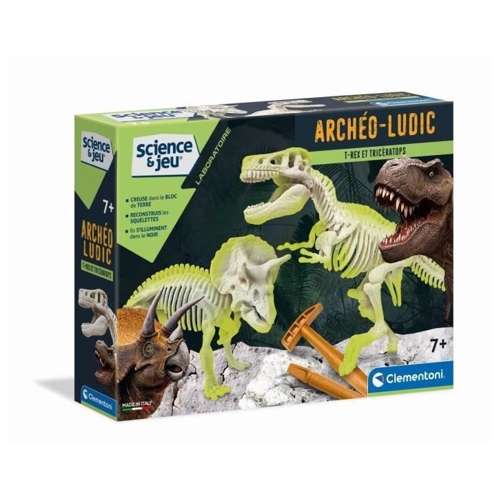 Clementoni - Science & Jeu - Archéo Ludic - T-Rex & Tricératops Clementoni - Science & Jeu - Archéo Ludic - T-Rex & Tricératops