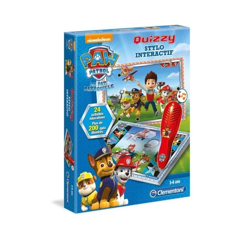 Clementoni - Quizzy - Pat' Patrouille - Jeu avec stylo intéractif - S Clementoni - Quizzy - Pat' Patrouille - Jeu avec stylo intéractif - S