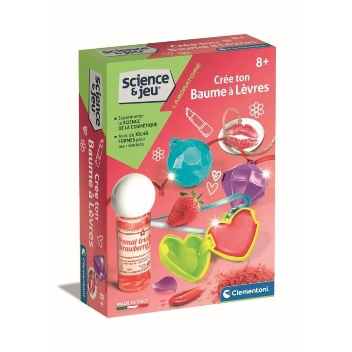 Clementoni - Science & Jeu - Coffret scientifique création de baumes a levres - Dés 8 ans Clementoni - Science & Jeu - Coffret scientifique création de baumes a levres - Dés 8 ans