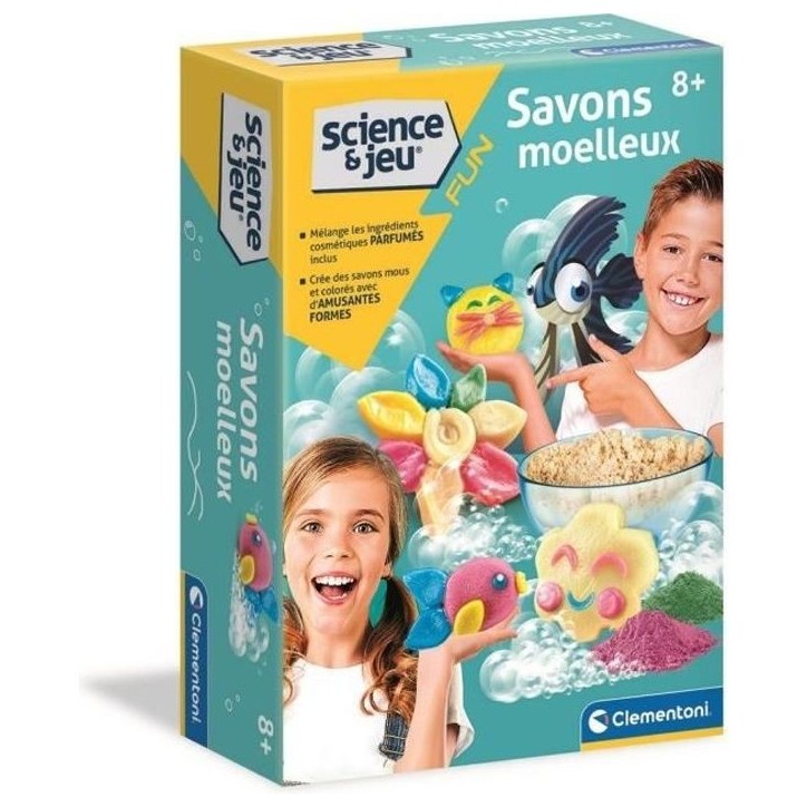 Clementoni - Jeu de science - Création de savons moelleux pour enfants - Ingrédients et ustensiles inclus - Des 8 ans