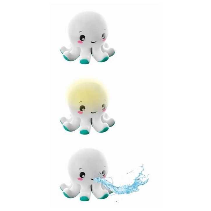 Jouet de bain interactif Baby Clementoni - Colin le poulpe lumineux et musical Jouet de bain interactif Baby Clementoni - Colin le poulpe lumineux et musical