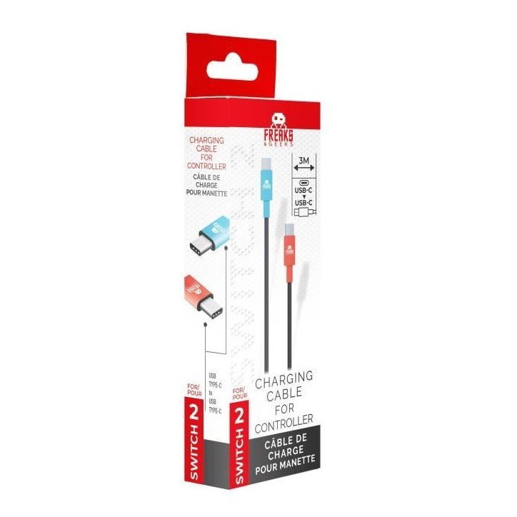 Câble de charge - FREAKS AND GEEKS - Nintendo Switch 2 - Type C vers Type C - 3 m Câble de charge - FREAKS AND GEEKS - Nintendo Switch 2 - Type C vers Type C - 3 m