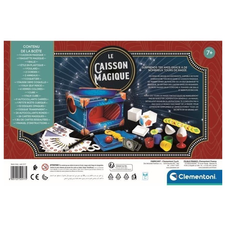 Coffret de magie - Clementoni - Le caisson magique - 80 tours - Disparition de bras Coffret de magie - Clementoni - Le caisson magique - 80 tours - Disparition de bras