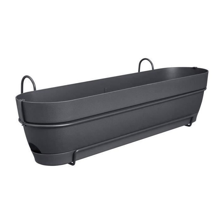 ELHO Balconniere VIBIA CAMPANA ALLIN1 Rectangulaire - 11 l - Ø 70x26x17,7cm - Plastique - Anthracite ELHO Balconniere VIBIA CAMPANA ALLIN1 Rectangulaire - 11 l - Ø 70x26x17,7cm - Plastique - Anthracite