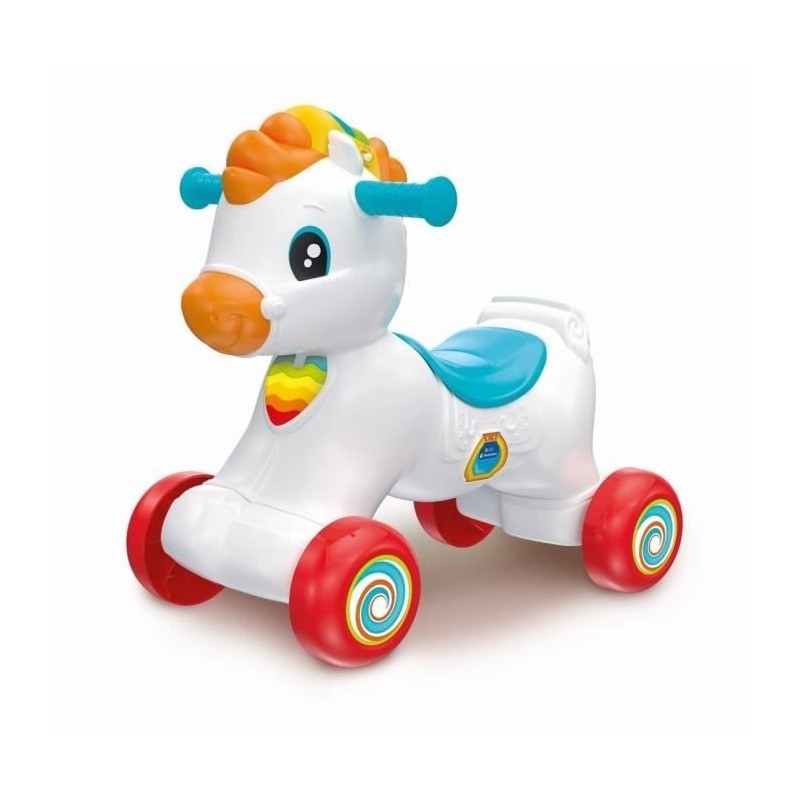 Clementoni - Cheval a bascule et a roues -Crinere avec boutons d'inter Clementoni - Cheval a bascule et a roues -Crinere avec boutons d'inter