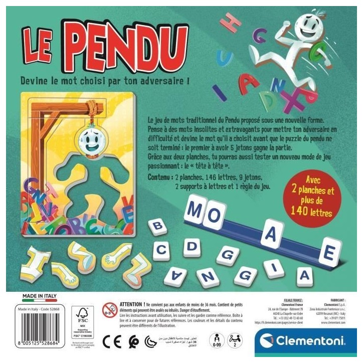 CLEMENTONI - Le pendu, jeu de société CLEMENTONI - Le pendu, jeu de société